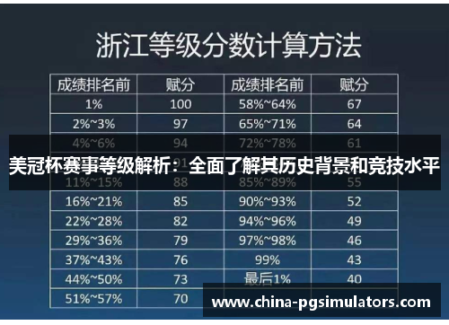 美冠杯赛事等级解析：全面了解其历史背景和竞技水平