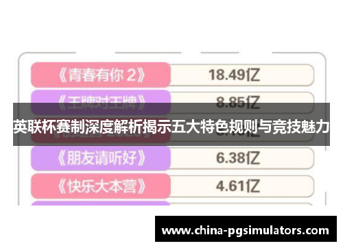 英联杯赛制深度解析揭示五大特色规则与竞技魅力